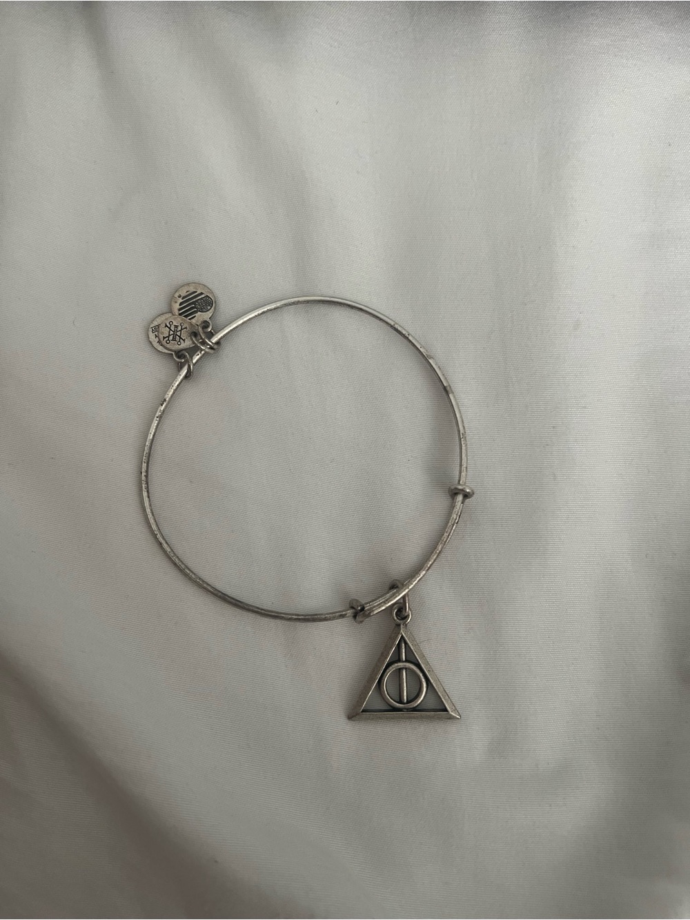 Silver Harry Potter deathly hallows Alex & ani Charm Bangle Bracelet